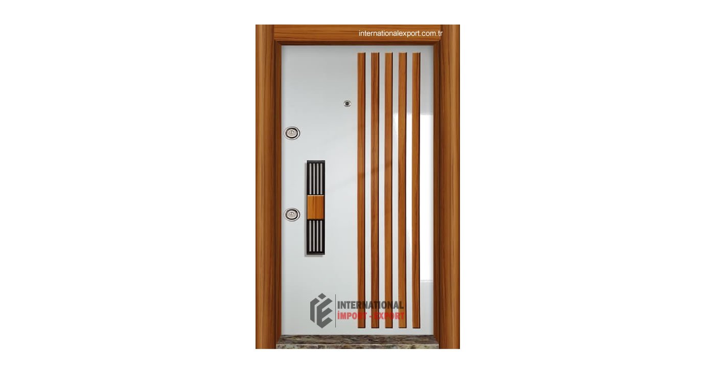 Lüks PVC Kabartmalı Çelik Kapı