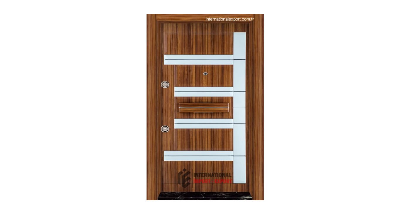 Lüks PVC Kabartmalı Çelik Kapı
